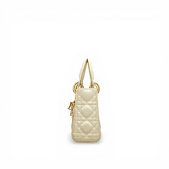 Dior Mini Lady Dior Lambskin White
