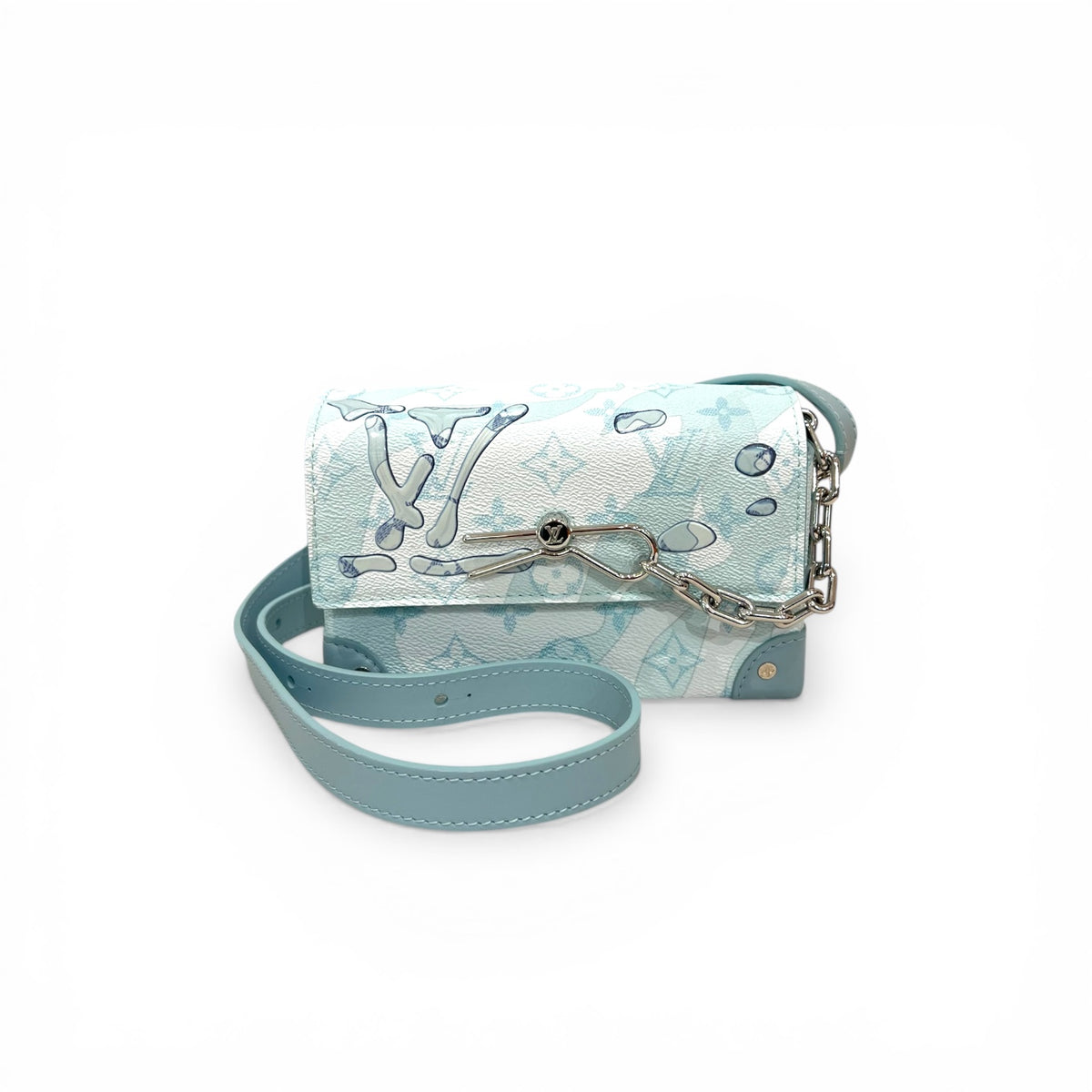 Louis Vuitton Steamer Wearable Wallet Monogram Aqua Garden Blue