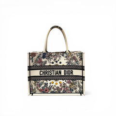 Dior Medium Dior Book Tote Multicolour Floral Embroidery