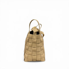 Bottega Veneta Maxi Intrecciato Cassette Bowling Bag Lambskin Beige
