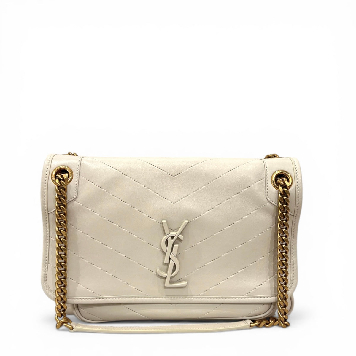 YSL Saint Laurent Medium Niki Bag Calfskin White