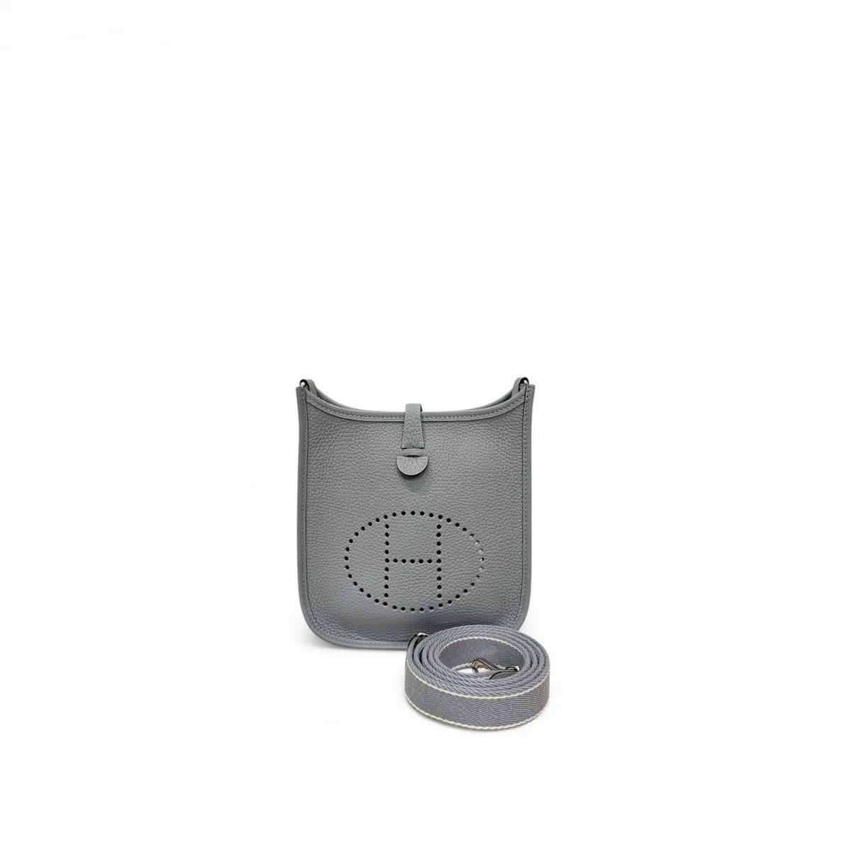 Hermes Mini Evelyne Clemence Gris Pantin STAMP K