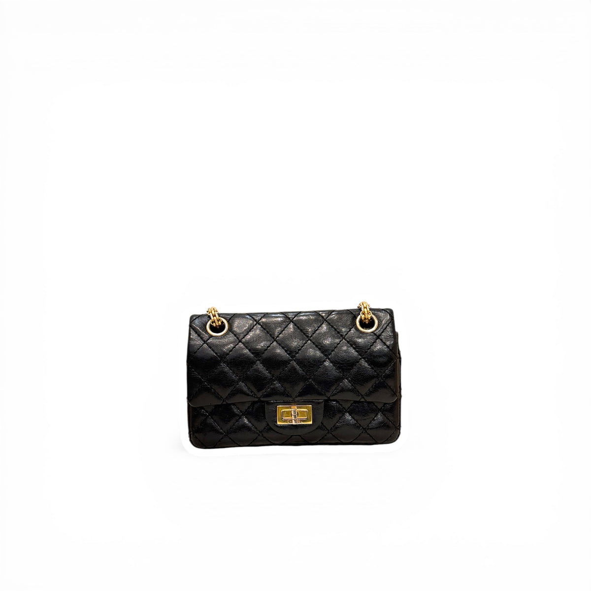 Chanel Mini 2.55 Bag Aged Calfskin Black