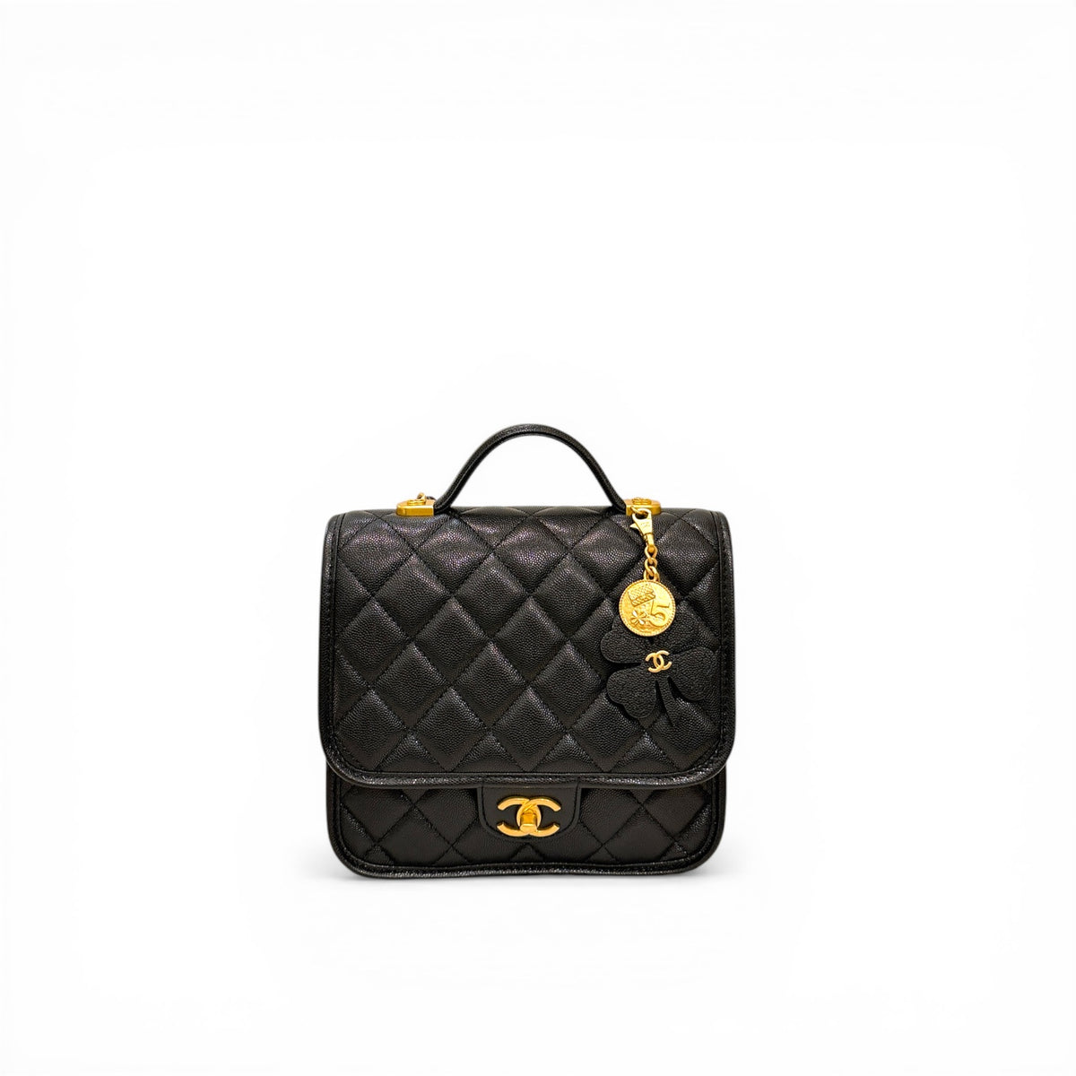 Chanel 25B Clover Backpack Caviar Black (Microchip)