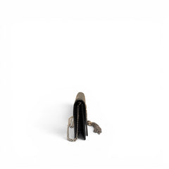 YSL Saint Laurent Small Kate Wallet on Chain Crocodile-Embossed Black