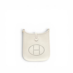 Hermes Mini Evelyne Clemence Gris Pale STAMP K
