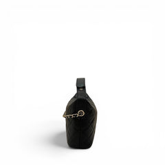 Chanel 26c CC Logo Quilted Hobo Bag caviar black(Microchip)