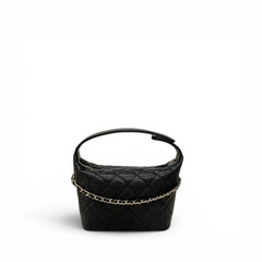Chanel 26c CC Logo Quilted Hobo Bag caviar black(Microchip)