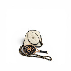 Chanel 2023 Coco Masters White Mini Tennis Cloth Crossbody Bag