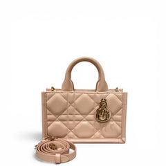 Dior Mini Book Tote Macrocannage Calfskin Powder Pink