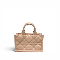 Dior Mini Book Tote Macrocannage Calfskin Powder Pink