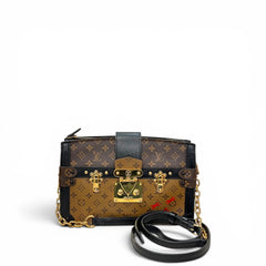 Louis Vuitton Trunk Clutch of Reverse Monogram Canvas Polished Brass Hardware