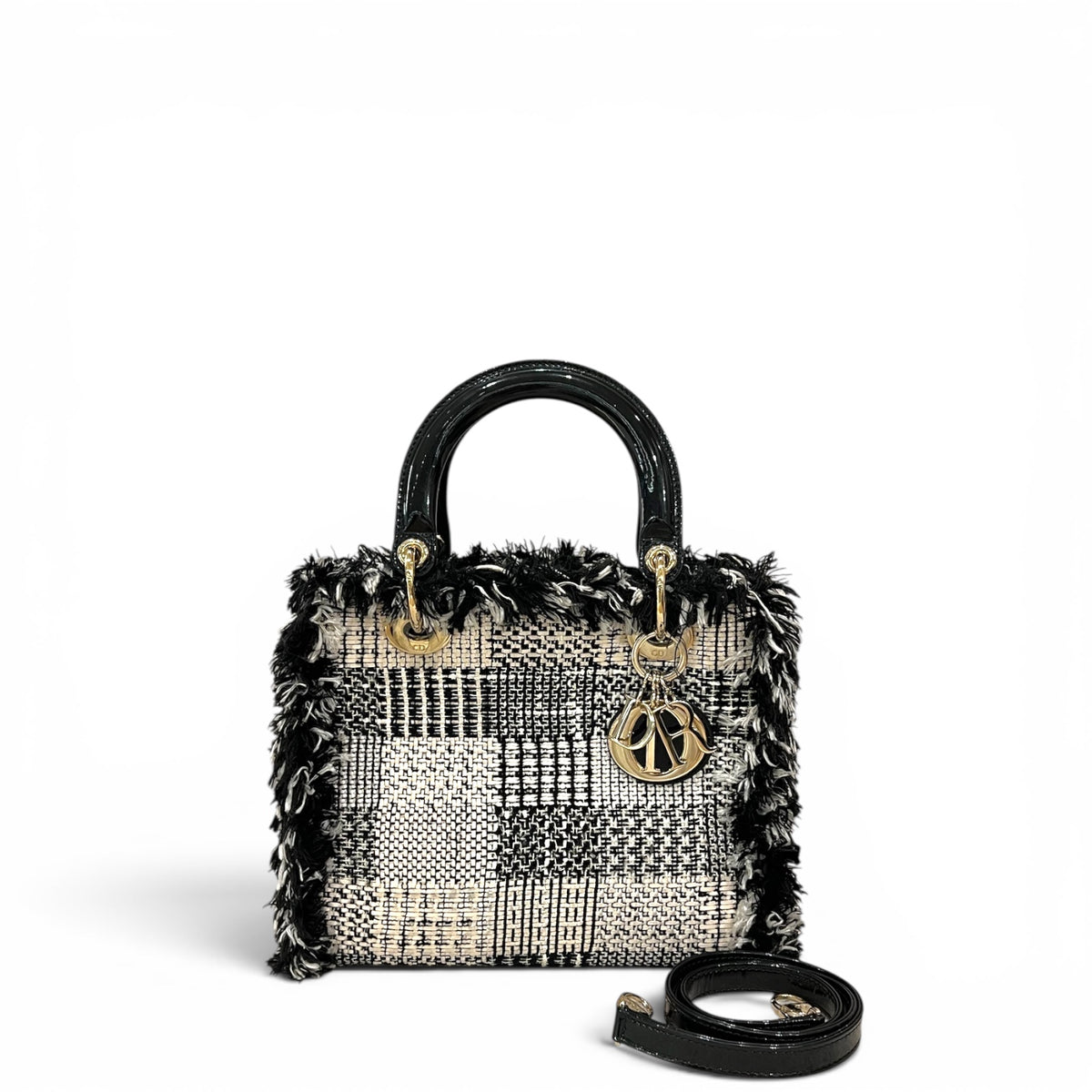Dior Medium Lady Dior Bag Limited Edition Black and White Tweed