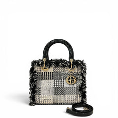 Dior Medium Lady Dior Bag Limited Edition Black and White Tweed