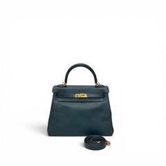 Hermes Kelly 25 Swift Vert Cypress Green Gold STAMP Y