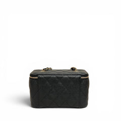 Chanel Long Vanity Case with Chain Caviar black