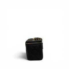 Chanel Long Vanity Case with Chain Caviar black