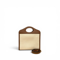 Burberry Mini Two-tone Canvas/Leather pocket bag
