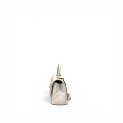Chanel Small Coco Handle Caviar White GHW
