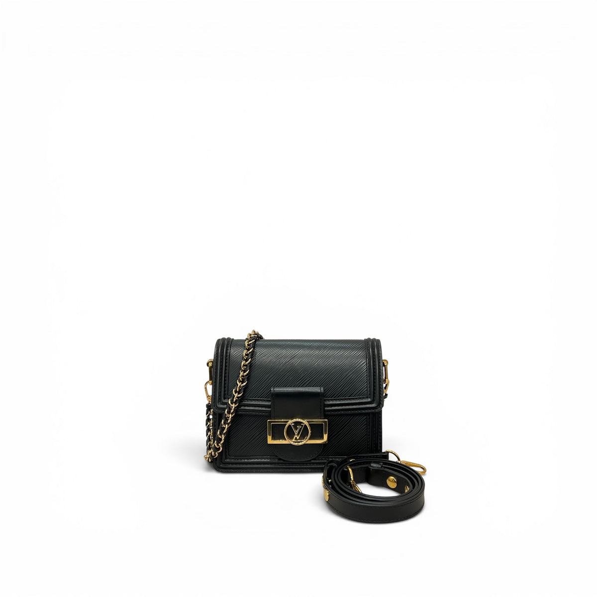 Louis Vuitton mini Dauphine monogram reverse Epi Black