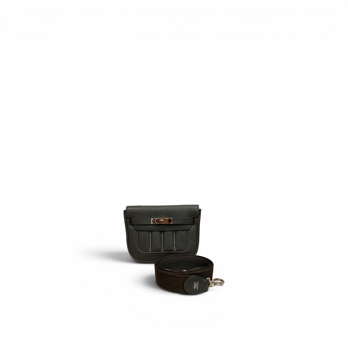 Hermes Berlin Mini Swift Graphite SHW Stamp Square R