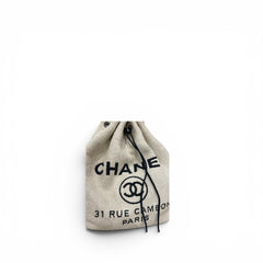Chanel Deauville Straw Large Backpack White / Navy blue