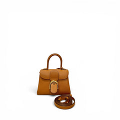 Delvaux mini brilliant bag Grained Calfskin Gold GHW