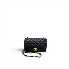 Chanel Mini Classic Double Flap Bag Lambskin Black GHW