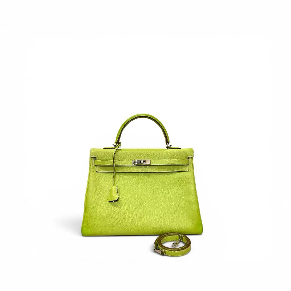 Hermes Kelly 35 Epsom Kiwi/Olive Green SHW Stamp Square 7