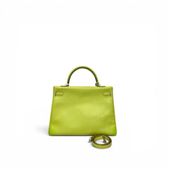 Hermes Kelly 35 Epsom Kiwi/Olive Green SHW Stamp Square 7