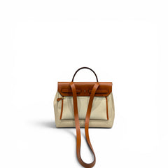 Hermes Herbag 31 Zip Bag Canvas/Hunter Leather Beton GHW Stamp Y