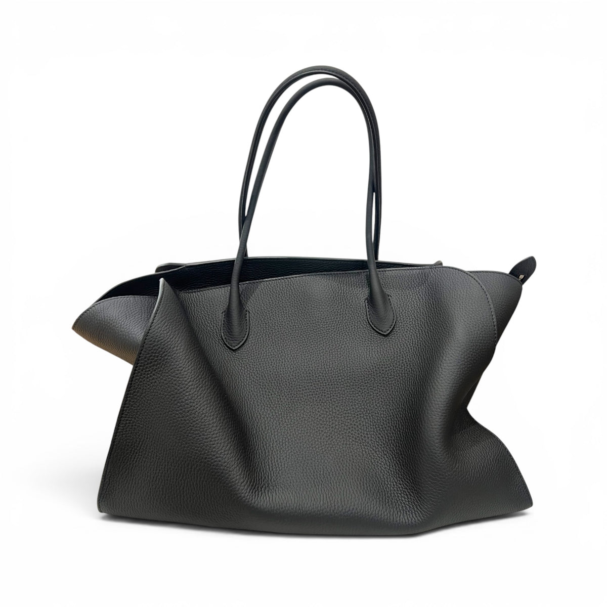 The Row Marlo 17 Tote Bag Calfskin Black