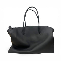 The Row Marlo 17 Tote Bag Calfskin Black