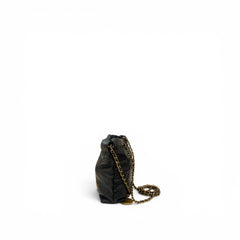 Chanel Mini 22 Bag Shiny Calfskin Black GHW (Microchip)