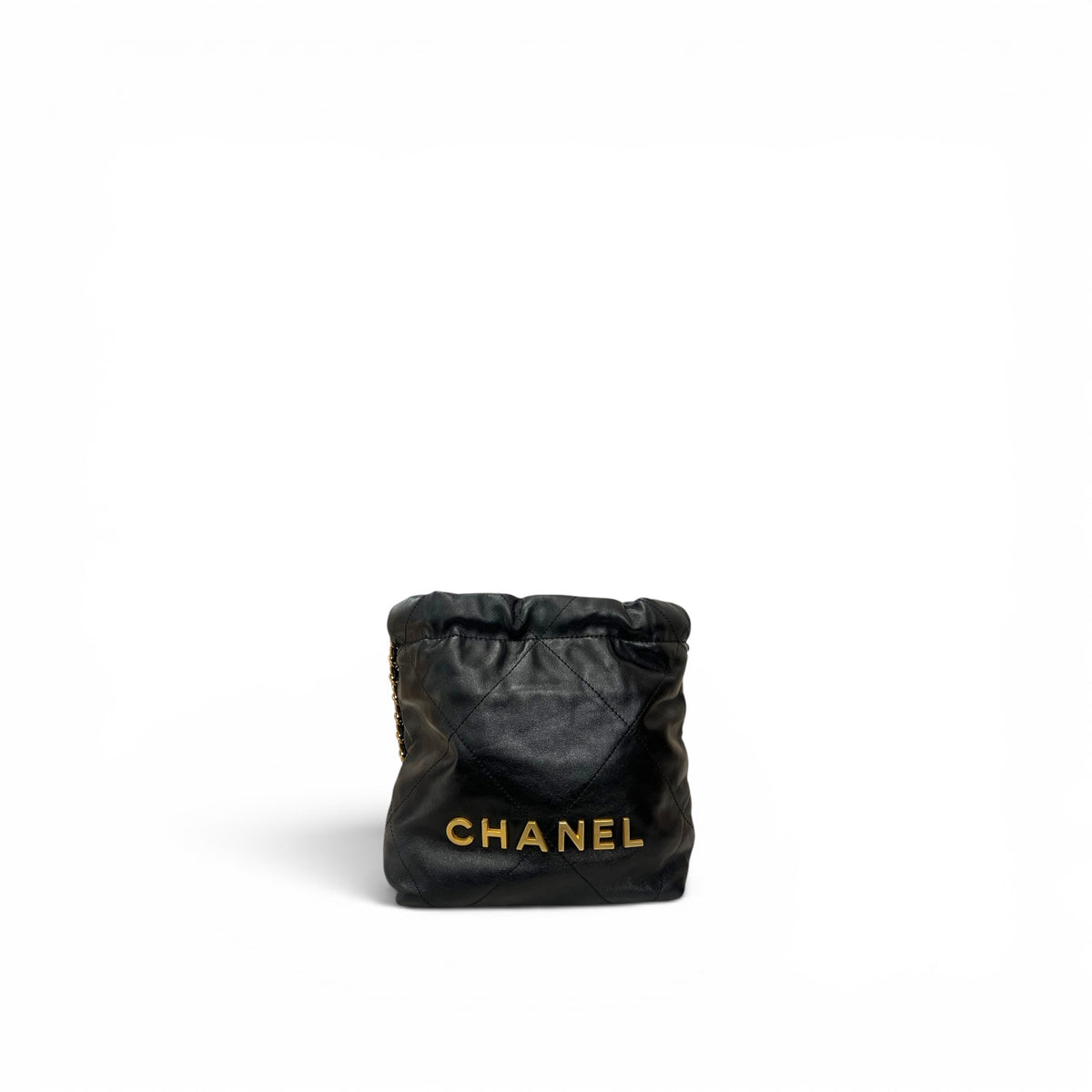 Chanel Mini 22 Bag Shiny Calfskin Black GHW (Microchip)