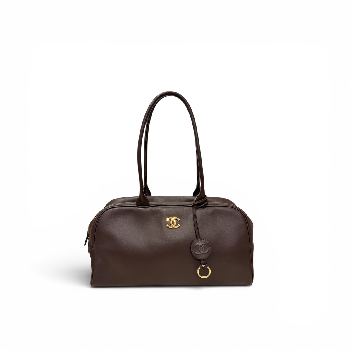 Chanel Large Bowling Bag Calfskin Brown (Microchip)