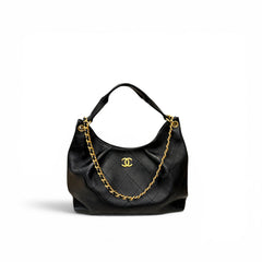 Chanel Large Hobo Bag Calfskin Black (Microchip)