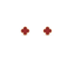 Van Cleef & Arpels Sweet Alhambra Earstuds Rose Gold, Carnelian