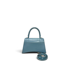 Balenciaga Small Hourglass Top Handle Bag Calfskin Blue