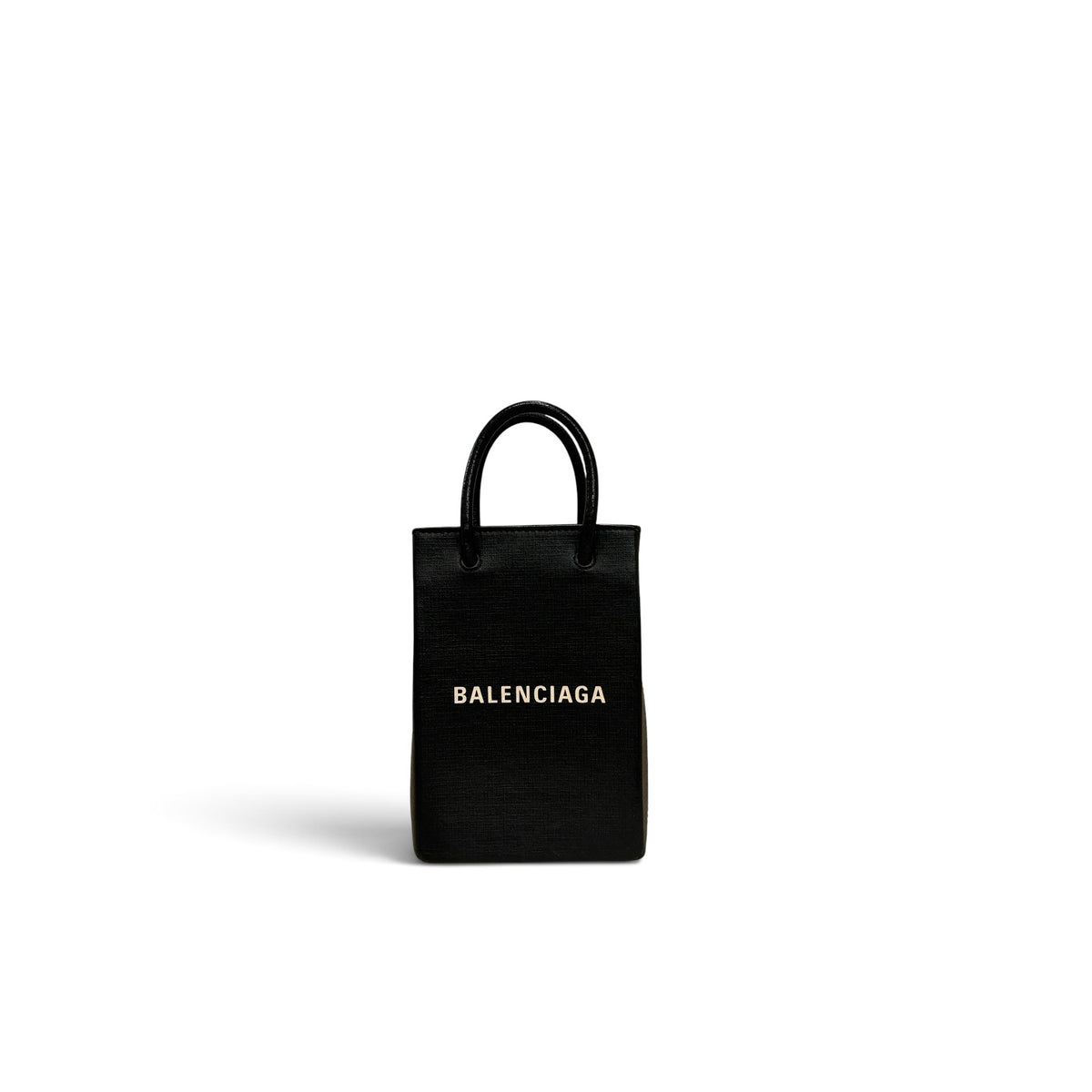 Balenciaga Mini Shopping Phone Holder Black