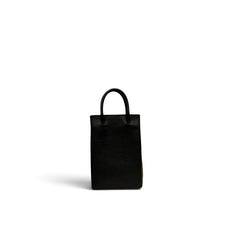 Balenciaga Mini Shopping Phone Holder Black
