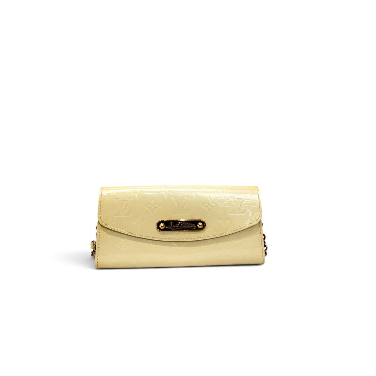 Louis Vuitton Sunset Boulevard Clutch Patent Cream