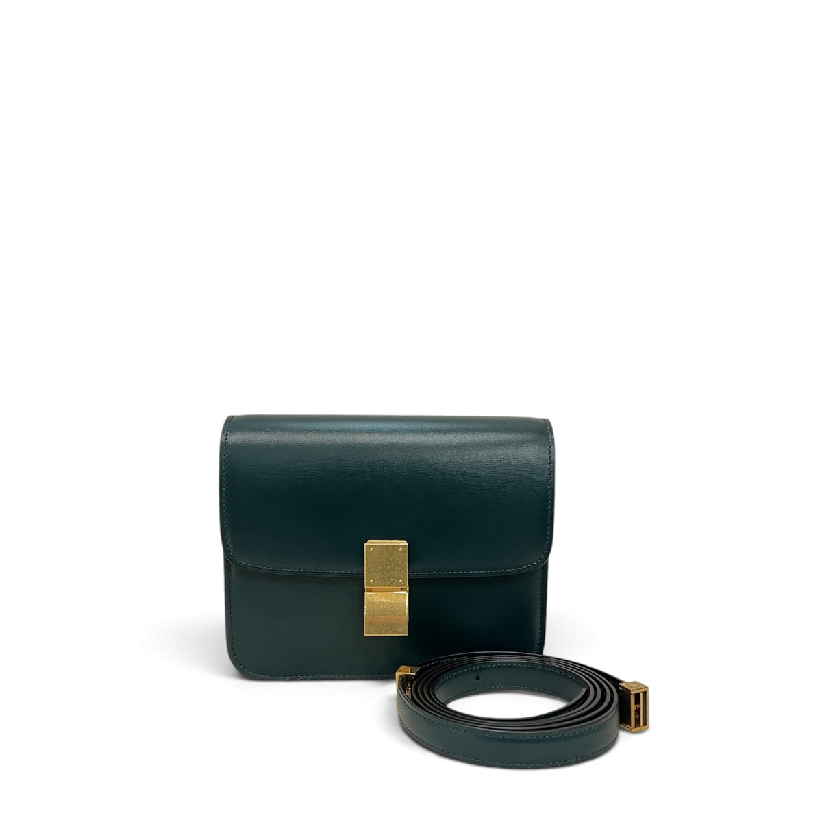 Celine Teen Classic Box Bag Calfskin Dark Green