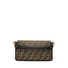 Fendi Baguette Bag FF Jacquard Fabric Brown