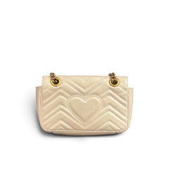 Gucci Small GG Marmont Shoulder Bag Calfskin White