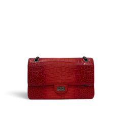 Chanel Medium 2.55 Reissue Double Flap Bag Alligator Red