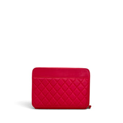 Chanel Zip Around Organizer Clutch Lambskin Pink