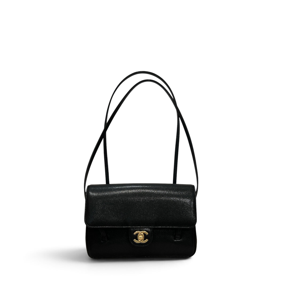 Chanel Small Preppy Coco Flap Bag Grained Calfskin Black (Microchip)