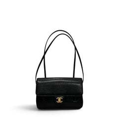 Chanel Small Preppy Coco Flap Bag Grained Calfskin Black (Microchip)