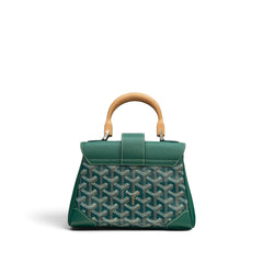 Goyard Mini Saigon Bag Goyardine Cavas / Calfskin Green